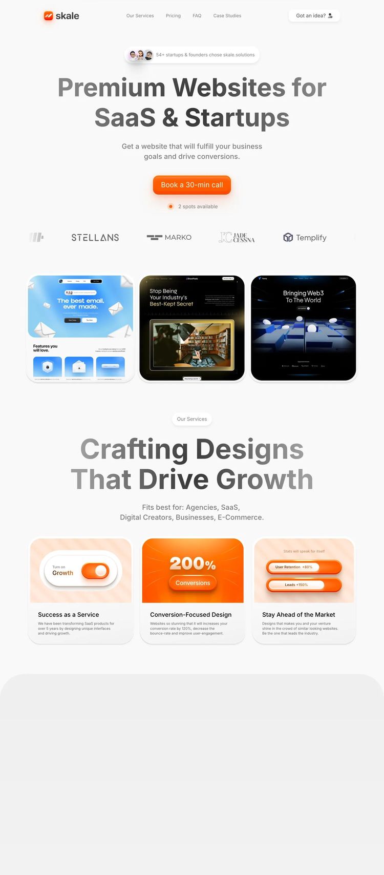 Screenshot 2 of Skale (Example Framer Software Development Website)