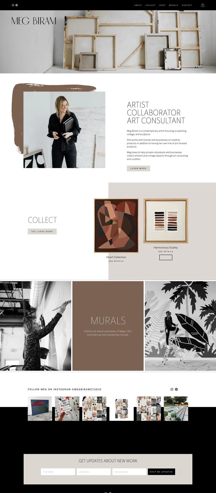 Screenshot 2 of Meg Biram (Example Squarespace Artist Website)