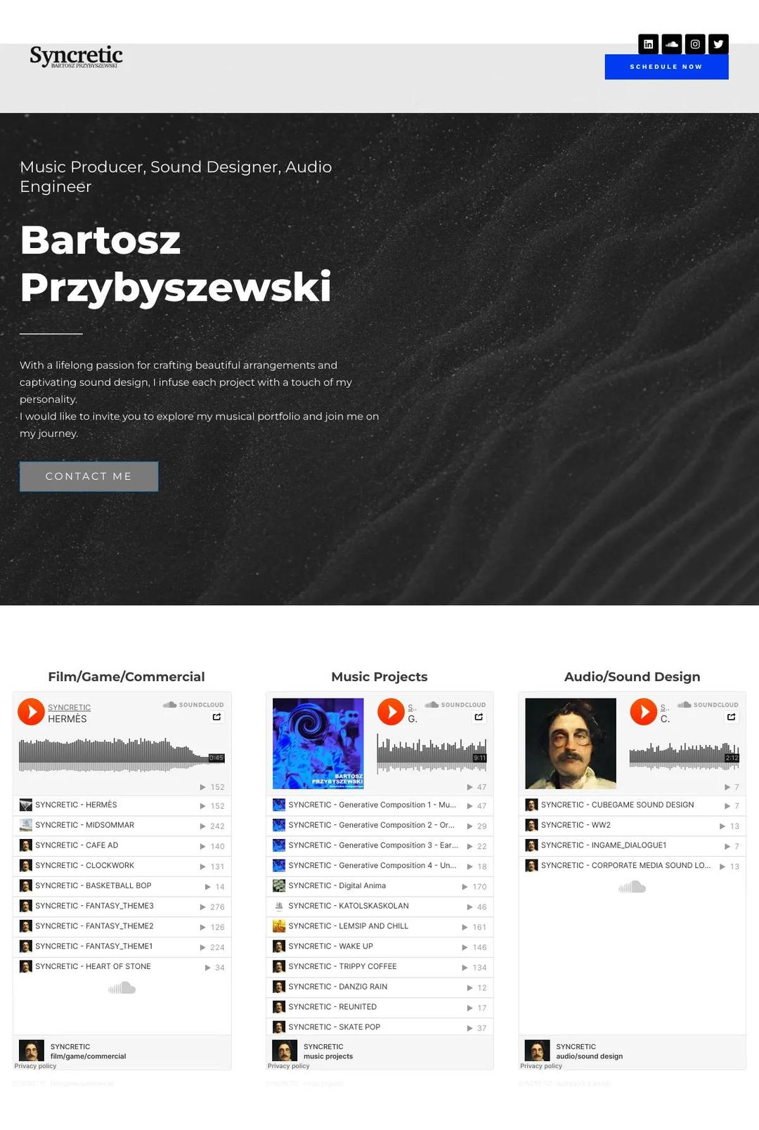 Screenshot 1 of B P (Example Squarespace Music Producer Website)