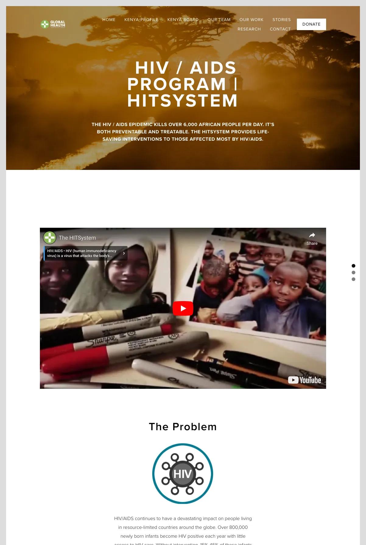 Screenshot 2 of Global Health Innovations (Example Squarespace Nonprofit Website)