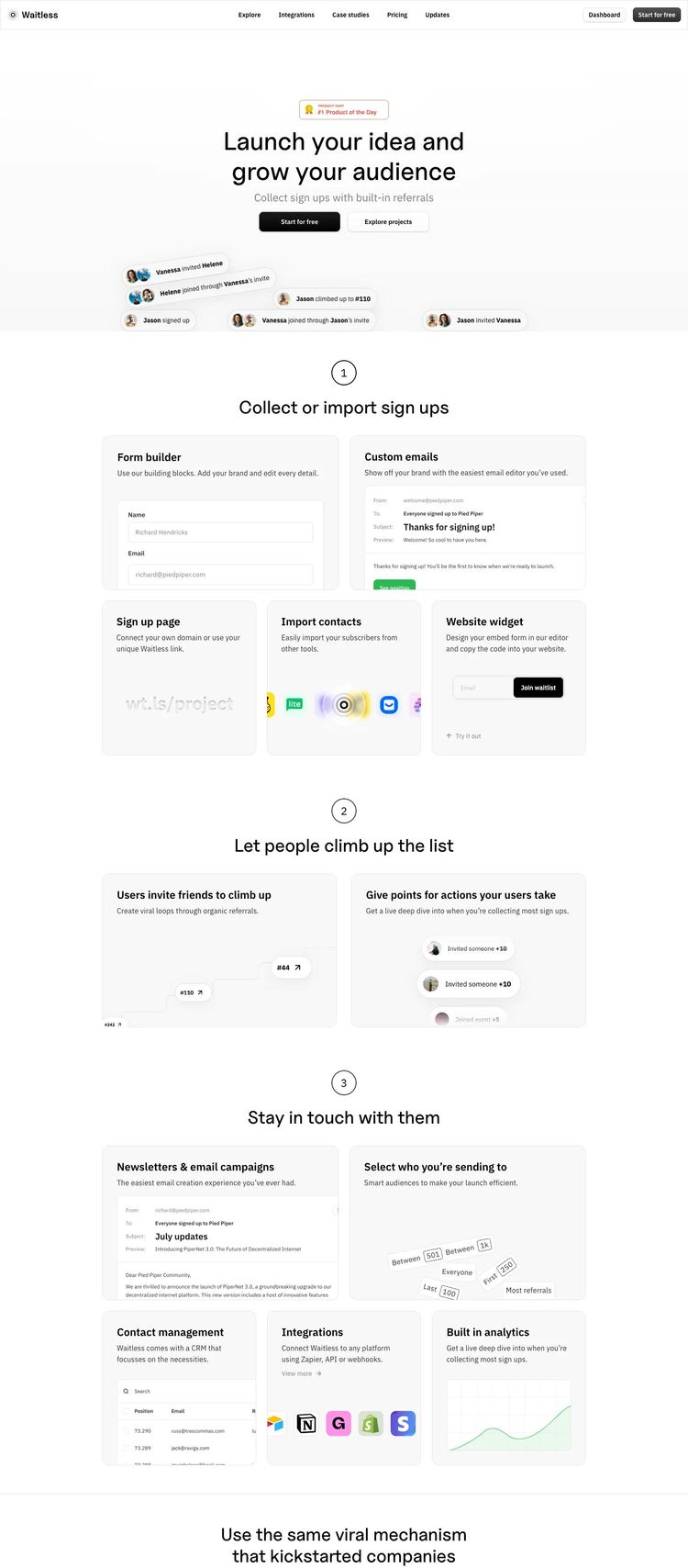 Screenshot 2 of Waitless (Example Framer Software Development Website)
