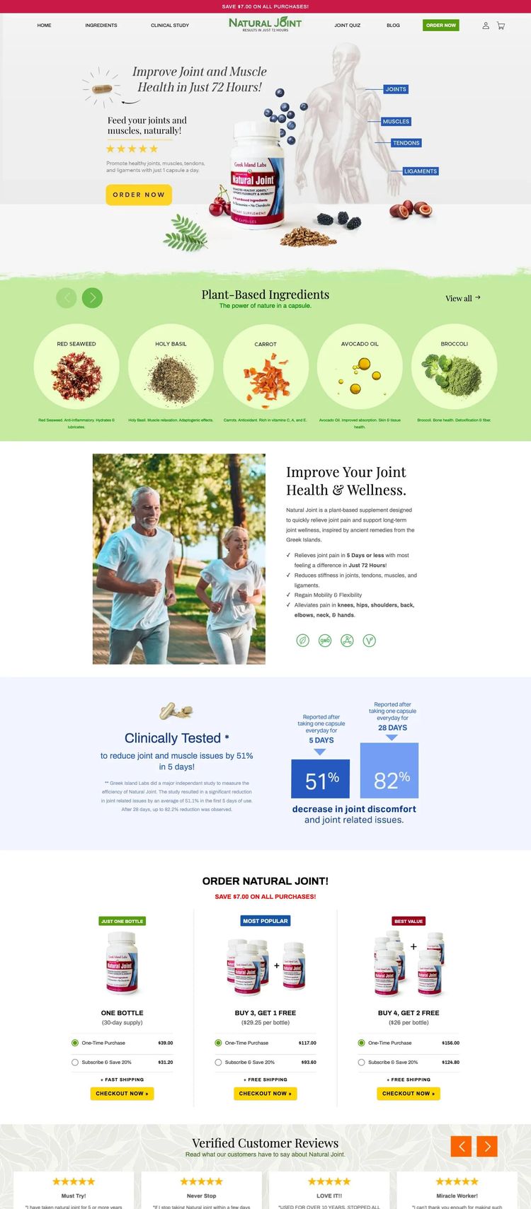 Screenshot 2 of Natural Joint (Example Shopify Alternative Medicine Website)