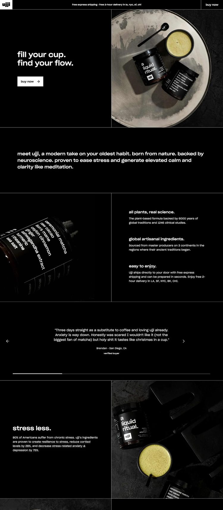 Screenshot 2 of ujji (Example Webflow Supplements Website)