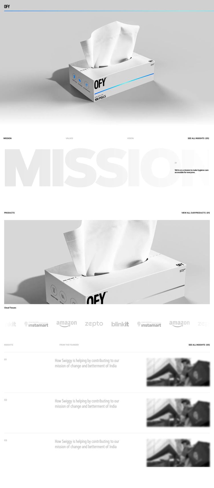 Screenshot 2 of Cloud Tissues (Example Framer Beauty Products Website)