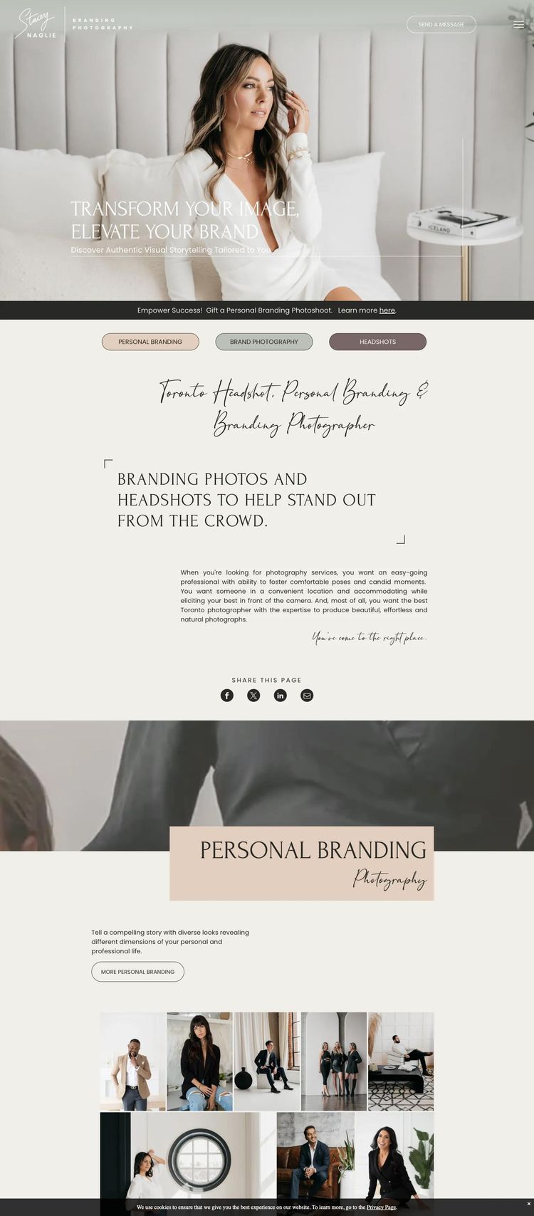 Screenshot 1 of Stacey Naglie Photography (Example Duda Actor/Performer Website)
