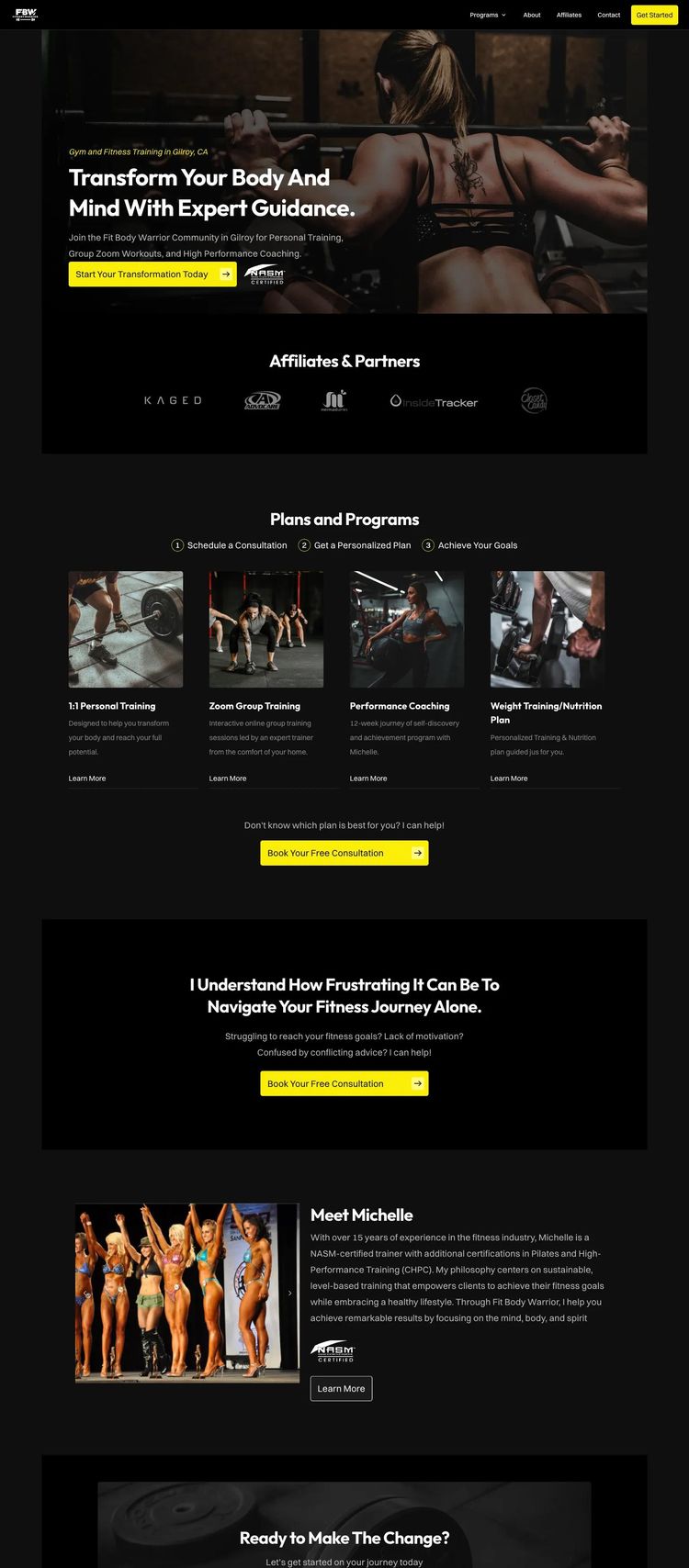 Screenshot 2 of Fit Body Warrior (Example Framer Fitness Website)