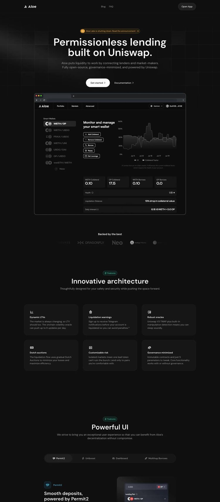 Screenshot 2 of Aloe Labs (Example Framer Financial Advisor Website)