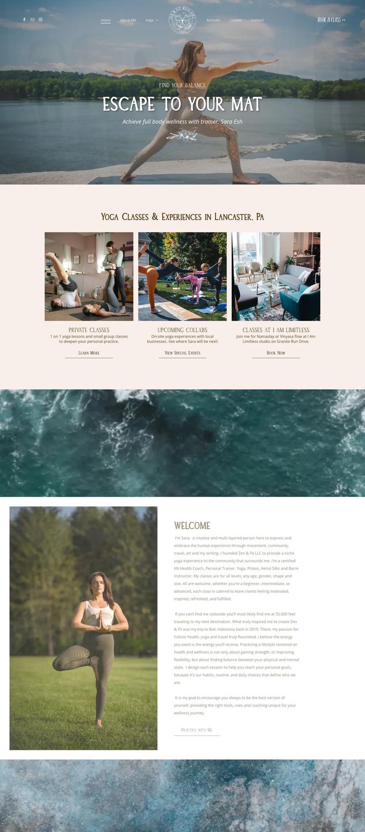 Screenshot 1 of Zen & Fit (Yoga) (Example Duda Fitness Website)