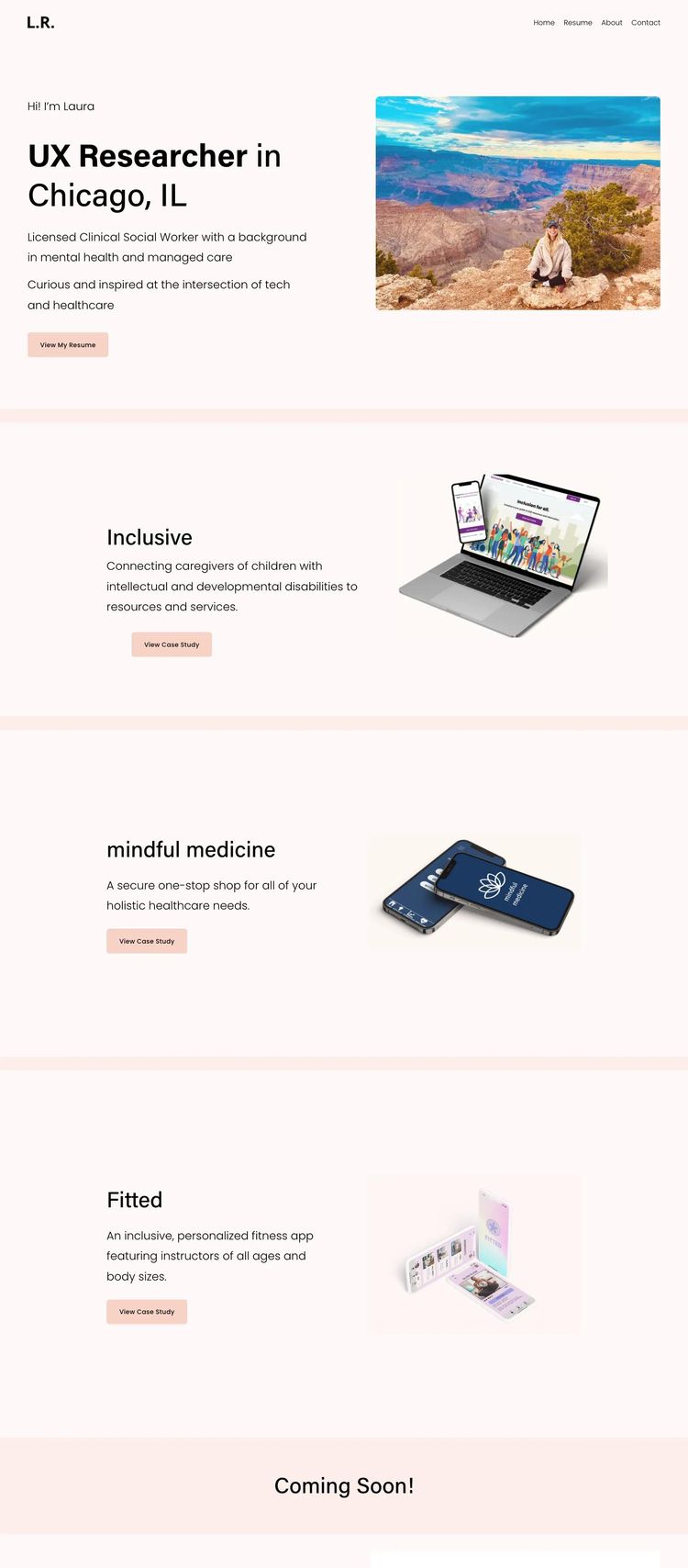Screenshot 1 of Laura Rountree (Example Squarespace Resume Website)