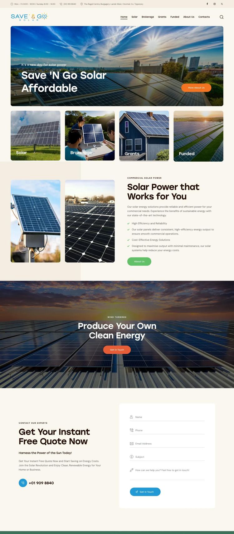 Screenshot 2 of Save 'N Go Solar (Example WordPress Solar Website)