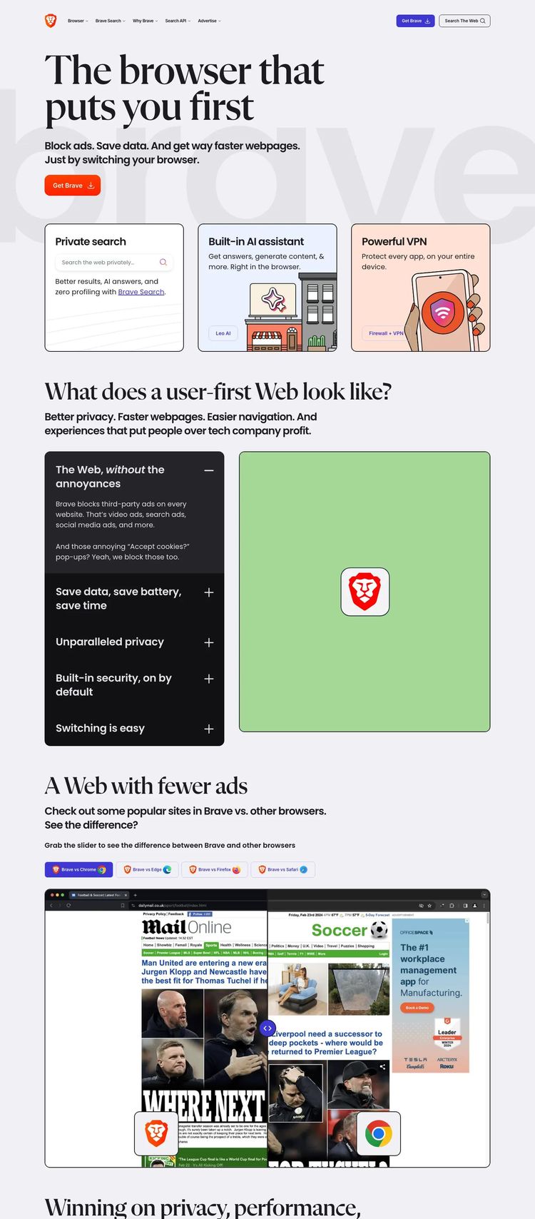 Screenshot 2 of Brave (Example undefined Software Development Website)