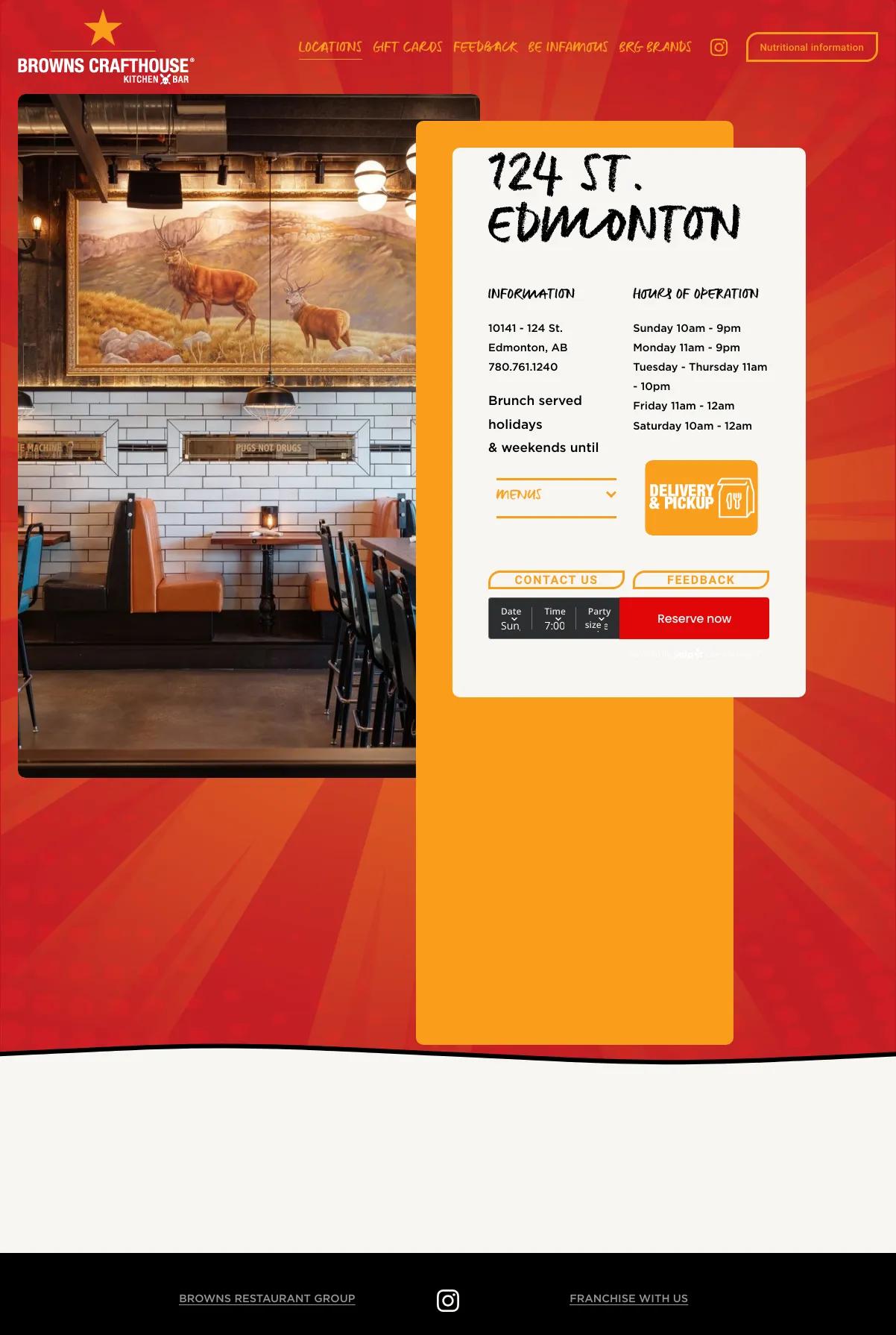 Screenshot 2 of Browns Crafthouse (Example Squarespace Restaurant Website)
