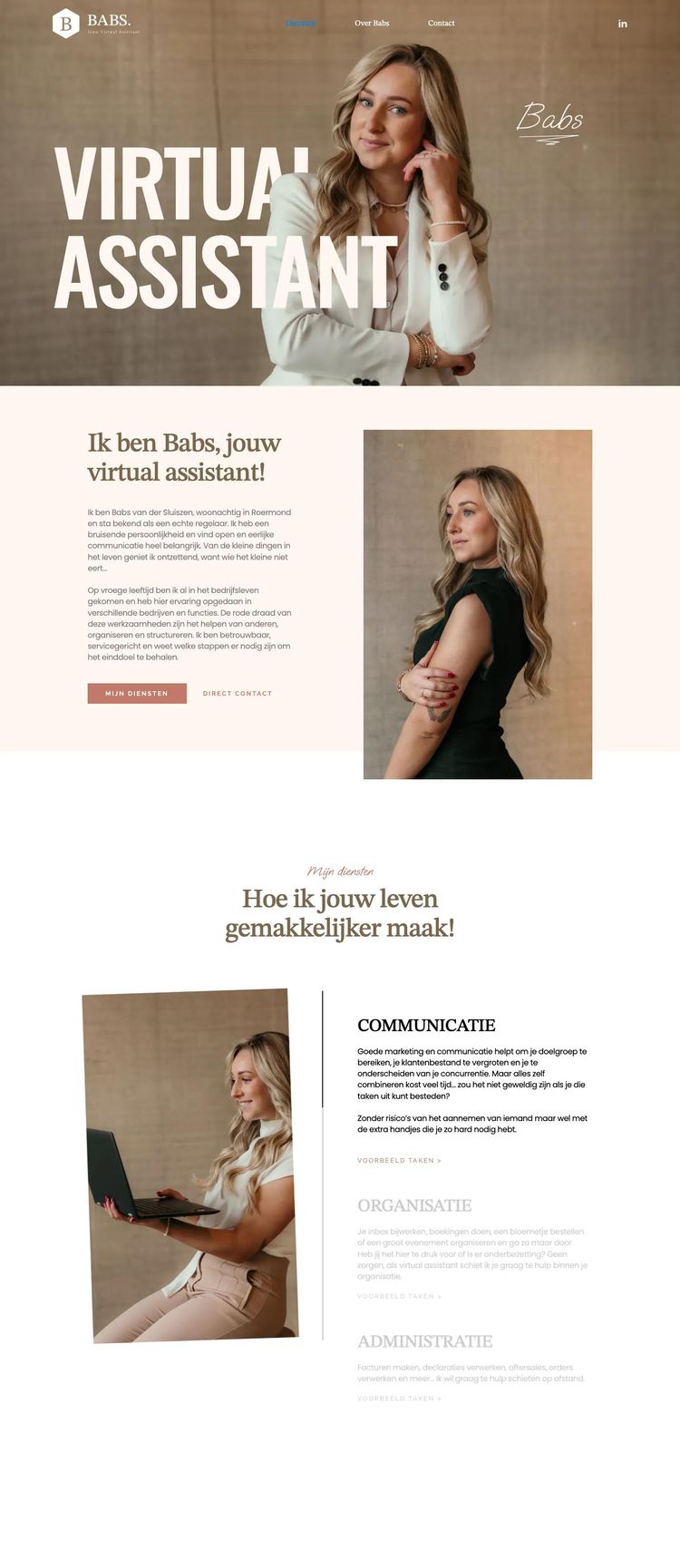 Screenshot 2 of Babs (Example Webflow Virtual Assistant Website)