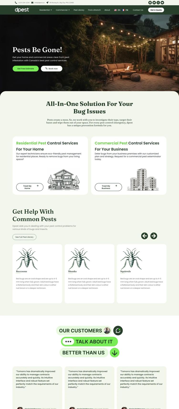 Screenshot 2 of Dpest (Example WordPress Pest Control Website)