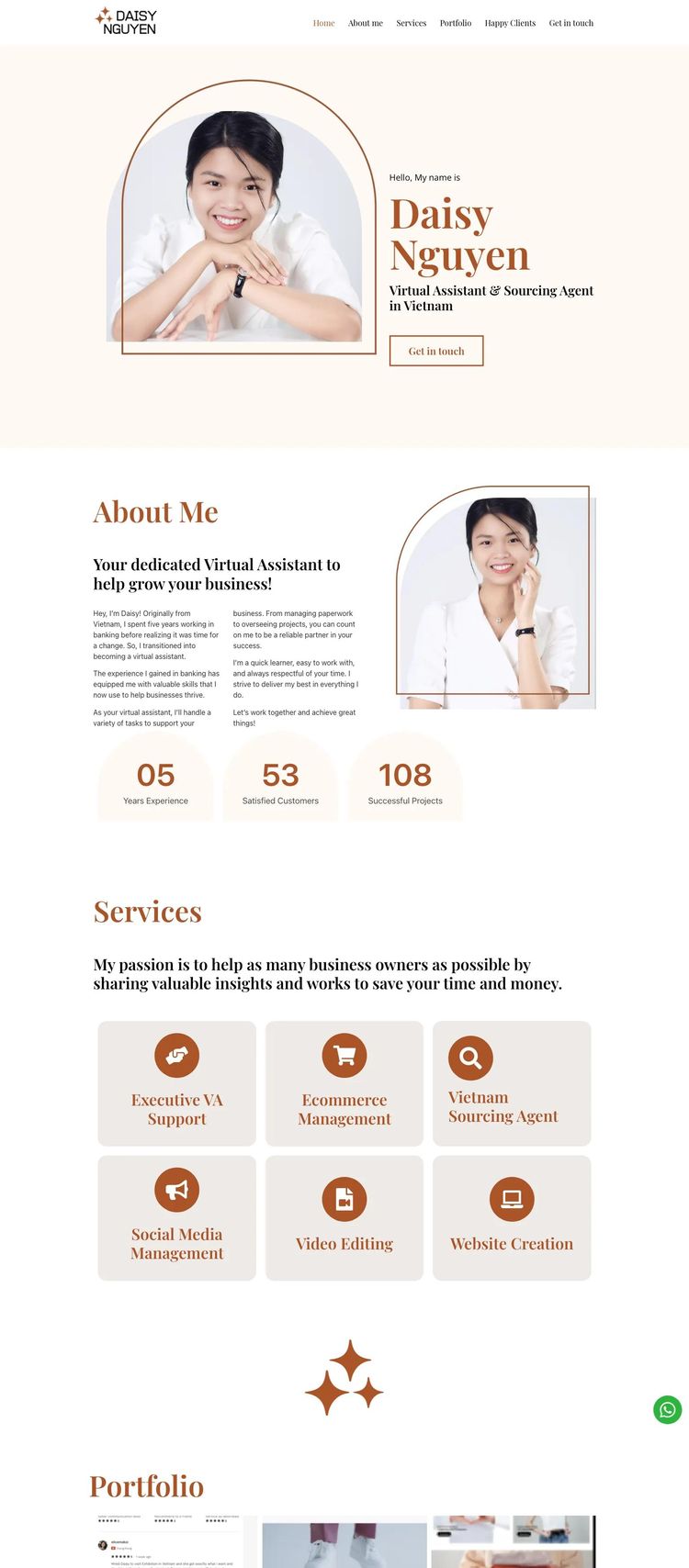 Screenshot 2 of Daisy the Virtual Assistant (Example WordPress Virtual Assistant Website)