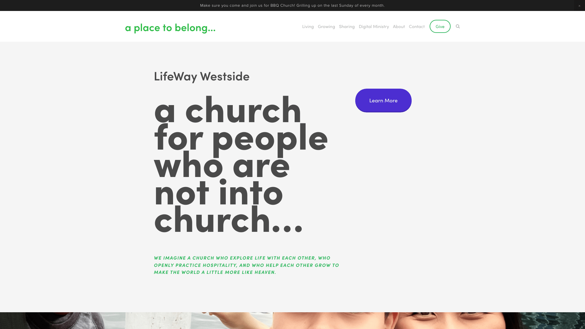 Screenshot of the LifeWay Westside website