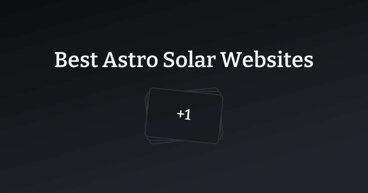 Best Astro Solar Websites with count