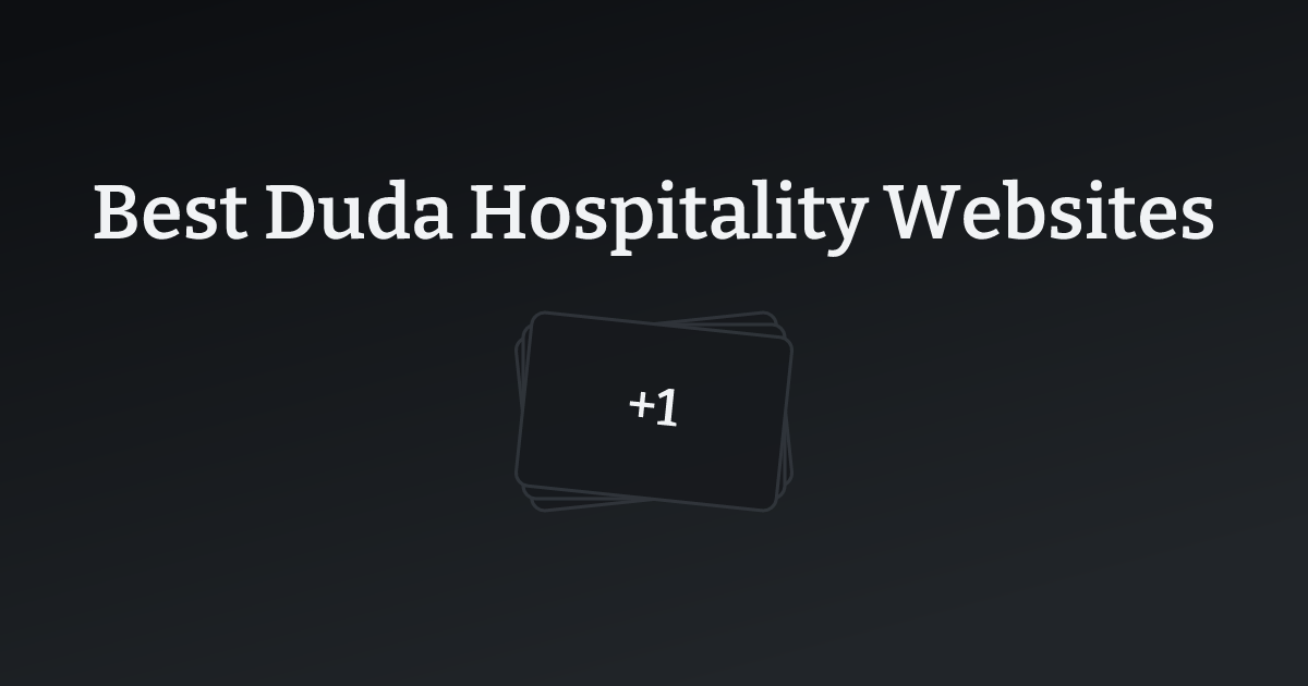 Best Duda Hospitality Websites with count