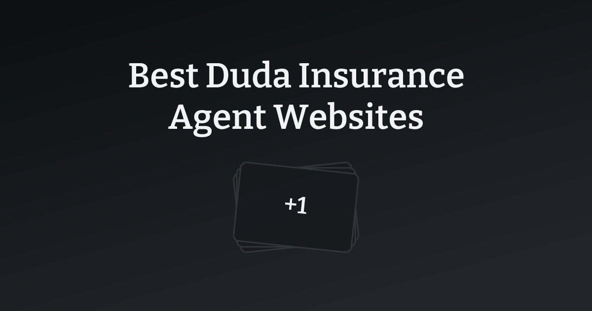 Best Duda Insurance Agent Websites with count