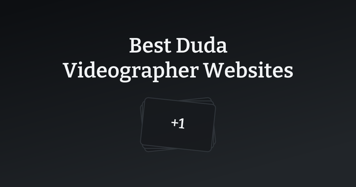 Best Duda Videographer Websites with count