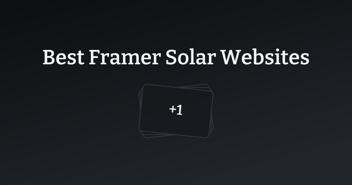 Best Framer Solar Websites with count