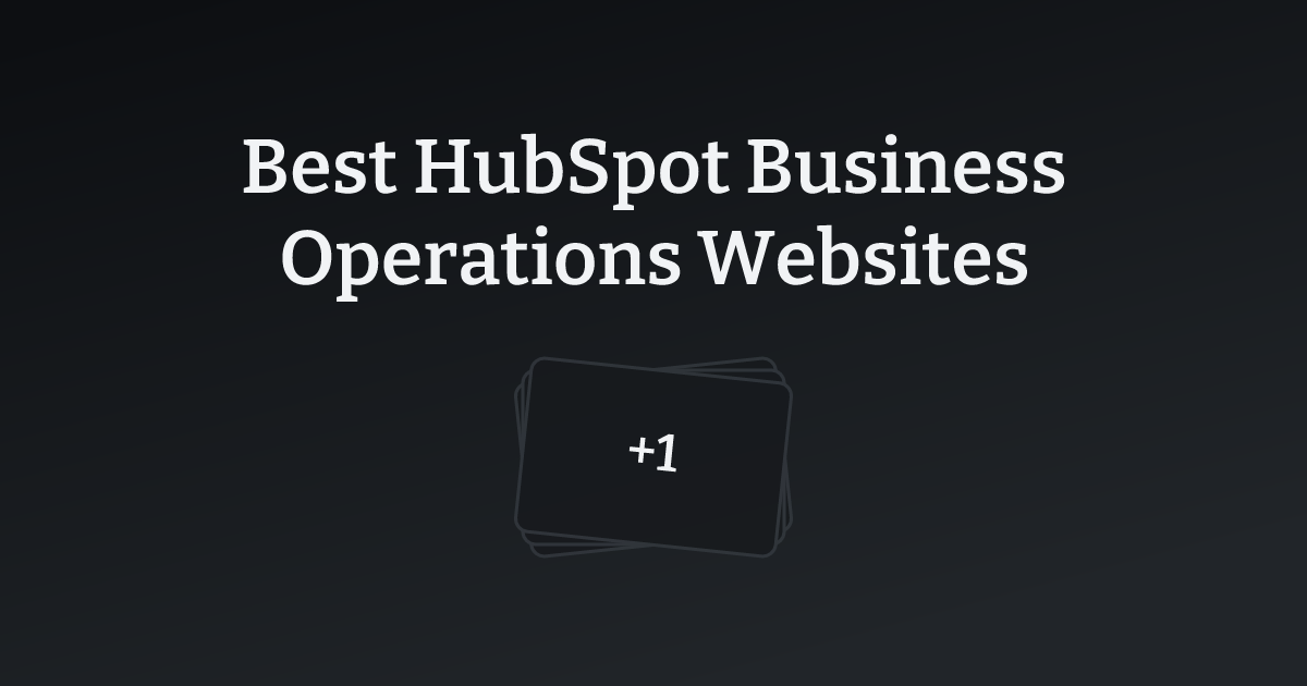 Best HubSpot Business Operations Websites with count