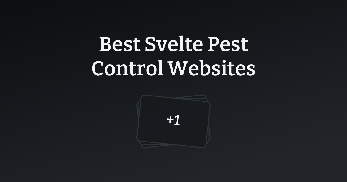 Best Svelte Pest Control Websites with count