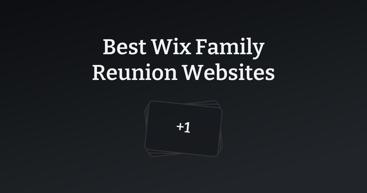 Best Wix Family Reunion Websites with count