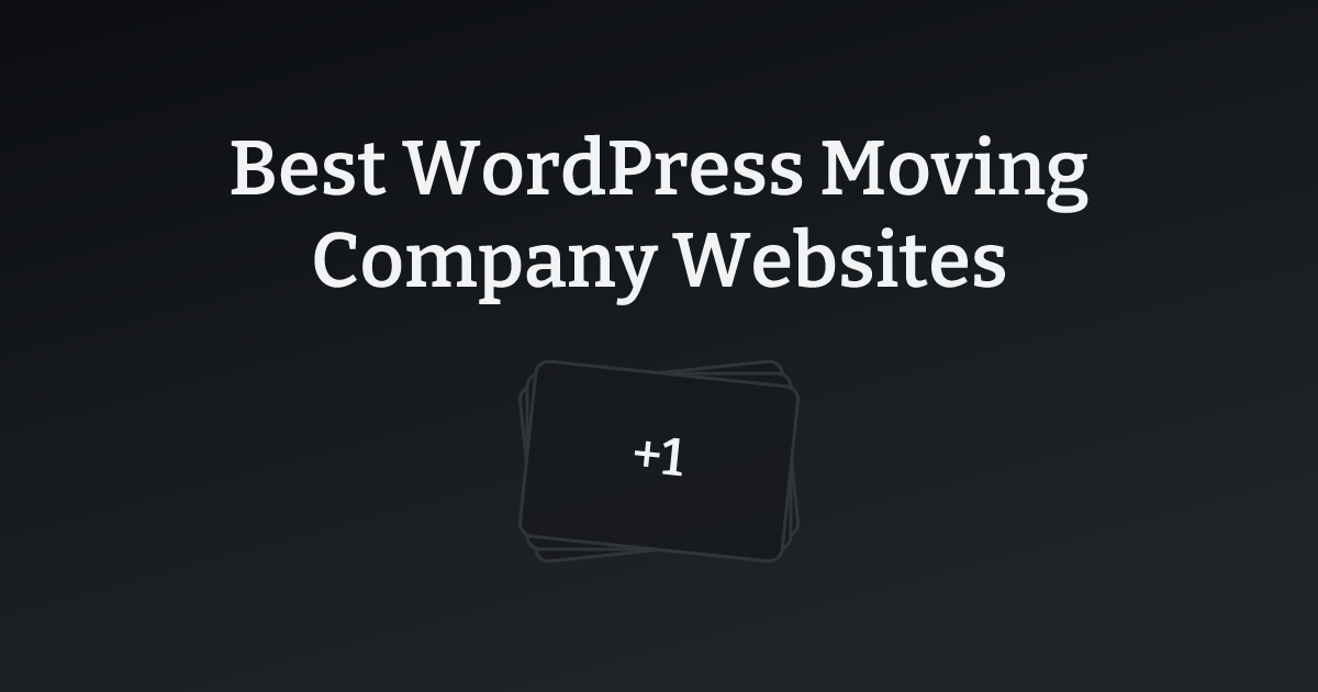 Best WordPress Moving Company Websites with count
