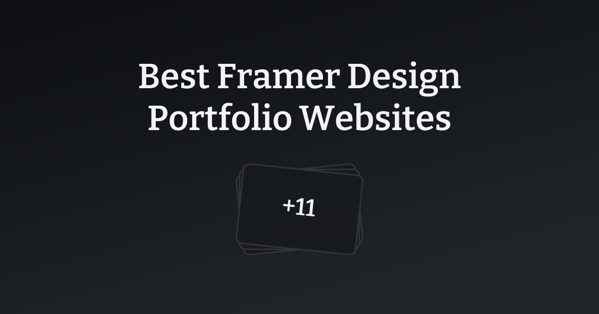 Best Framer Design Portfolio Websites with count