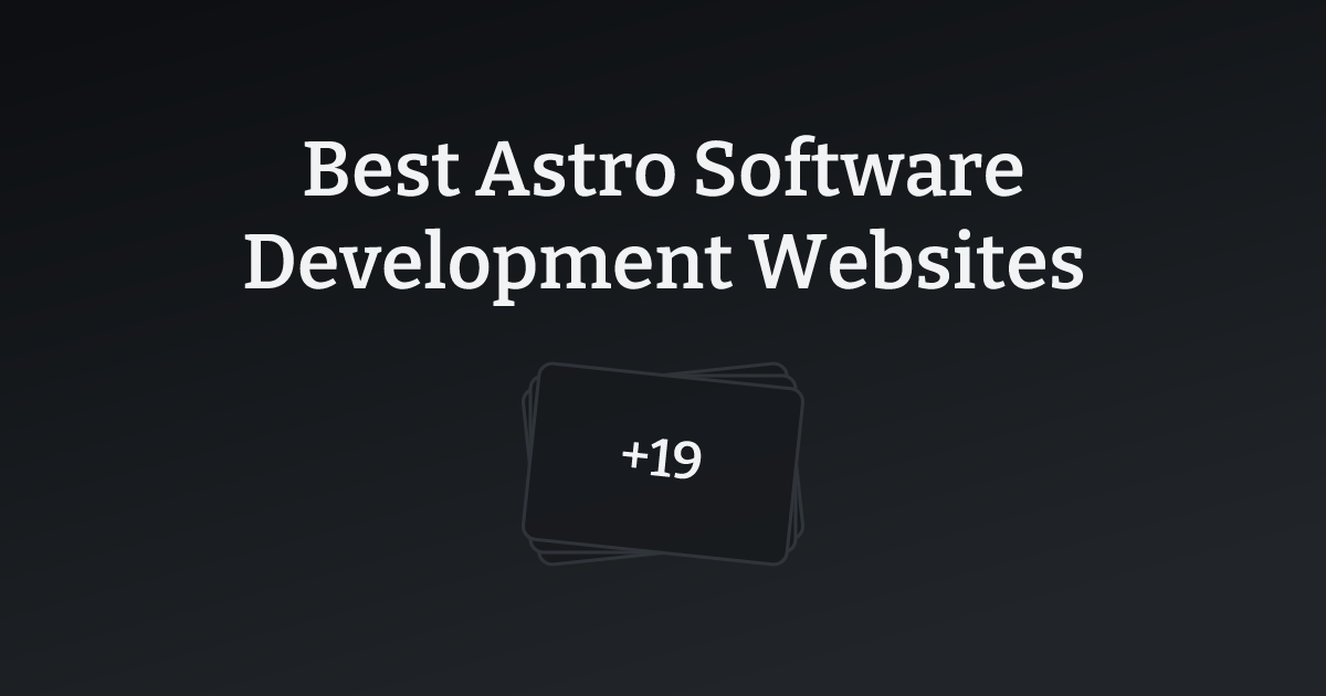 Best Astro Software Development Websites with count