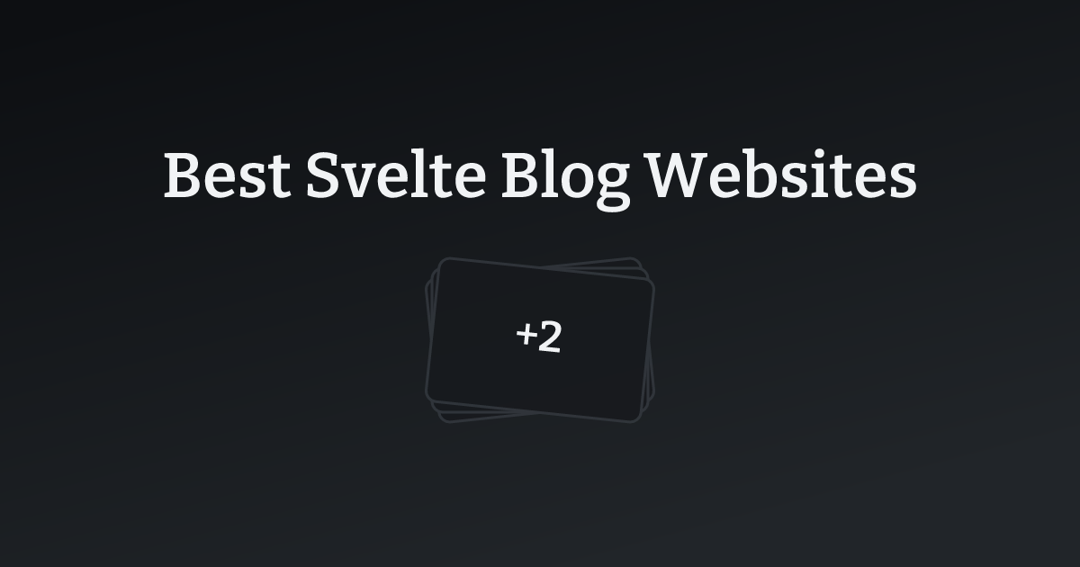 Best Svelte Blog Websites with count