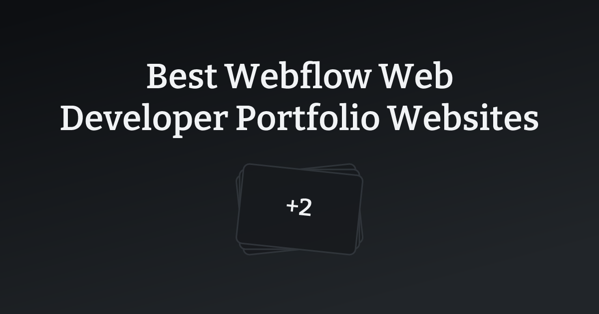 Best Webflow Web Developer Portfolio Websites with count