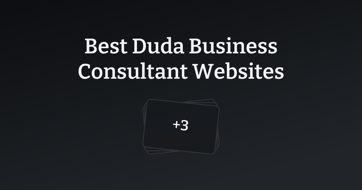 Best Duda Business Consultant Websites with count