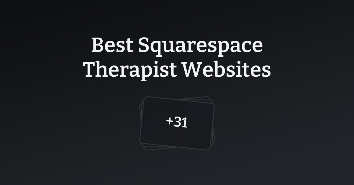 Best Squarespace Therapist Websites with count