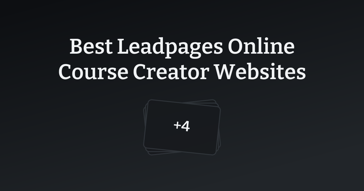 Best Leadpages Online Course Creator Websites with count