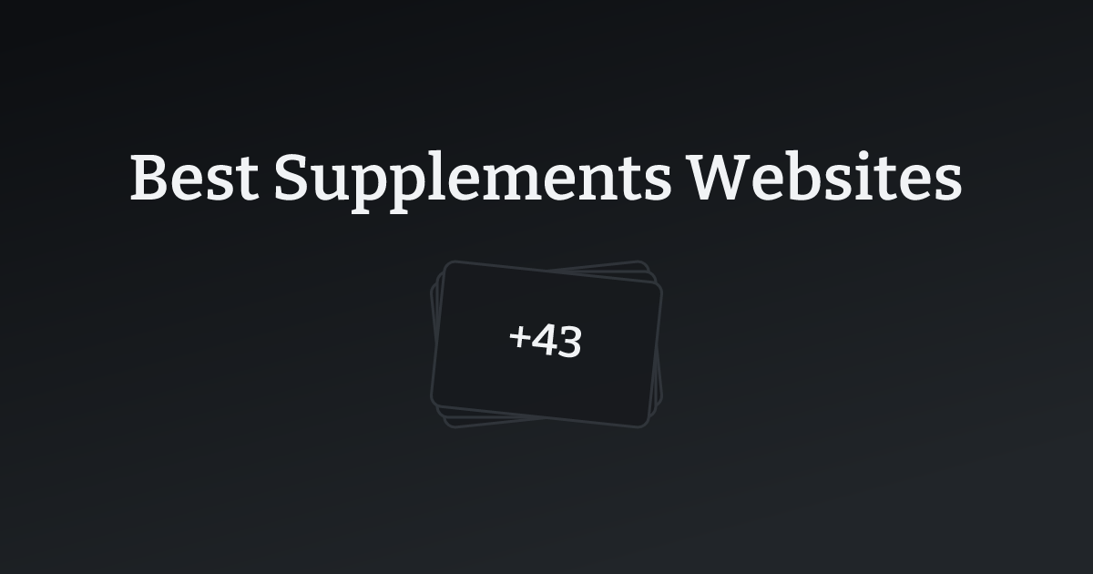 Best Supplements Websites with count