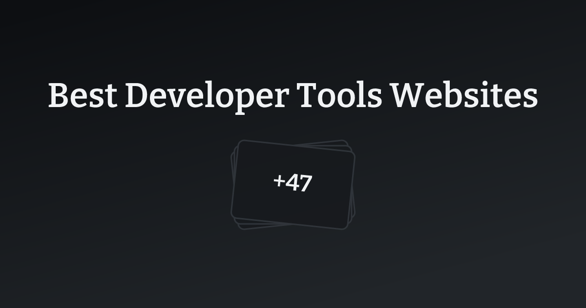 Best Developer Tools Websites with count