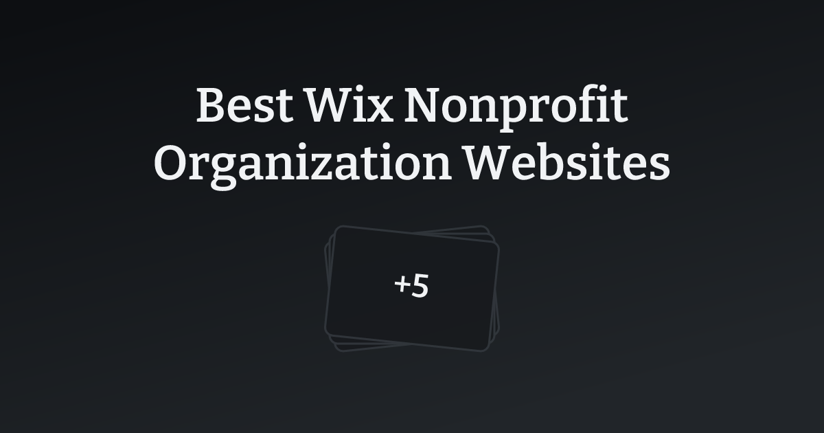 Best Wix Nonprofit Organization Websites with count