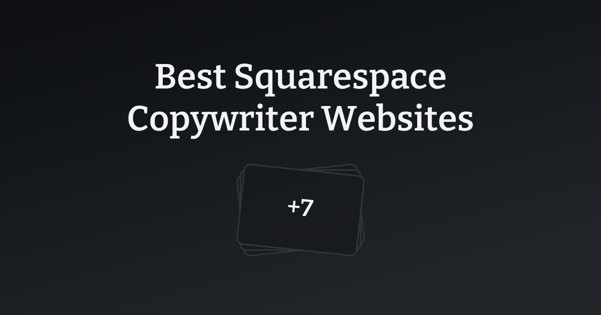 Best Squarespace Copywriter Websites with count