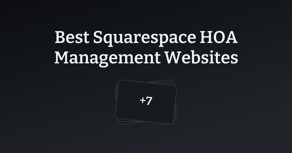 Best Squarespace HOA Management Websites with count