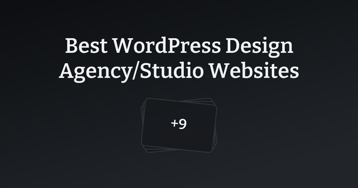 Best WordPress Design Agency/Studio Websites with count