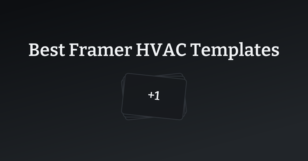 Best Framer HVAC Templates with count