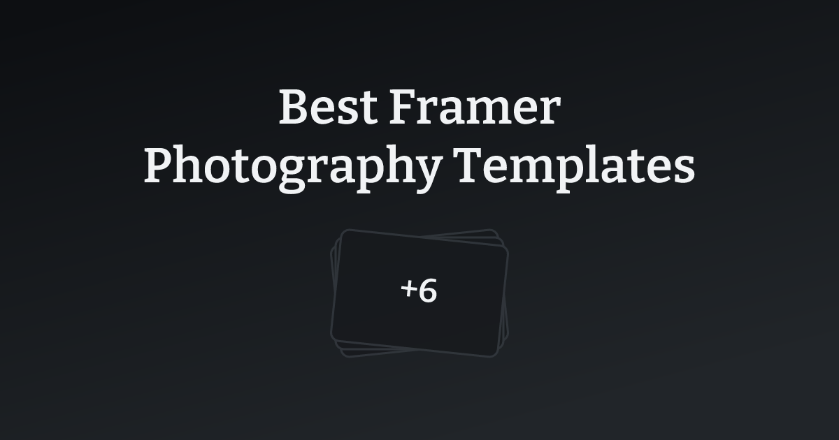 Best Framer Photography Templates with count